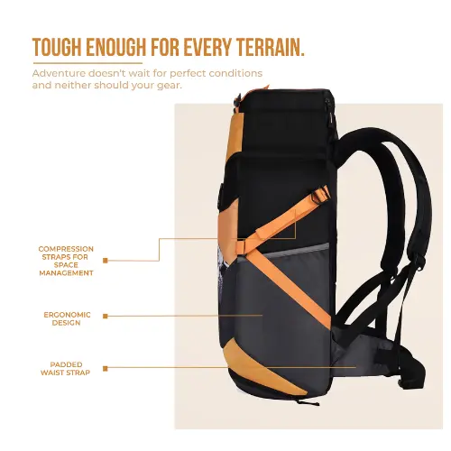 CLIMB RUCKSACK 45L (BLACK-YELLOW) - Image 5