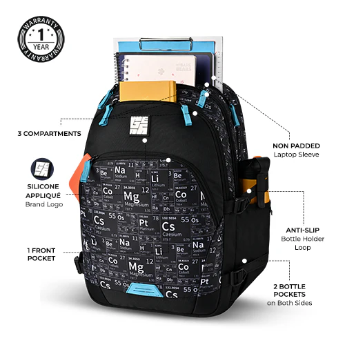 Educator Backpack 17 Inch (Black-Blue) - Image 3