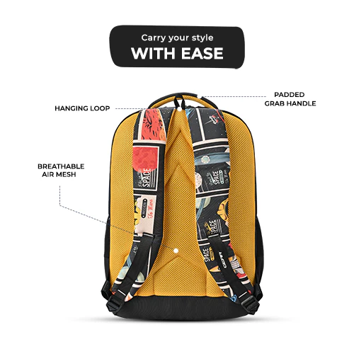 Astronomical Stamp Backpack 17 Inch (Black-Yellow) - Image 6