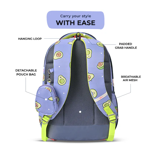 Avocado Backpack 17 Inch (Purple-Green) - Image 5