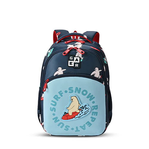 Bear Backpack 15 Inch (Navy-Red)