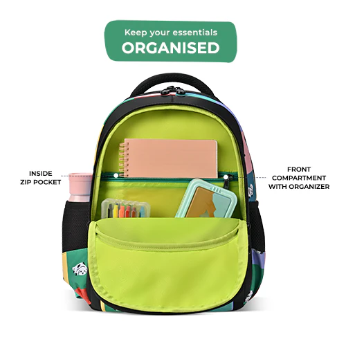 Puffy Backpack 15 Inch (Black-Green) - Image 4