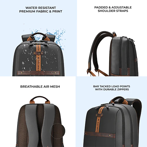 Gear Classic 4 Faux Leather (Without Antitheft) 19"/32L Large Water Resistant Laptop Backpack/Casual Backpack/Daypack/Travel Backpack/College Bag For Men/Women(Black - Brown) - Image 4
