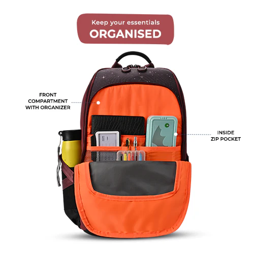 Cosmonaut Backpack 17 Inch (Maroon-White) - Image 7