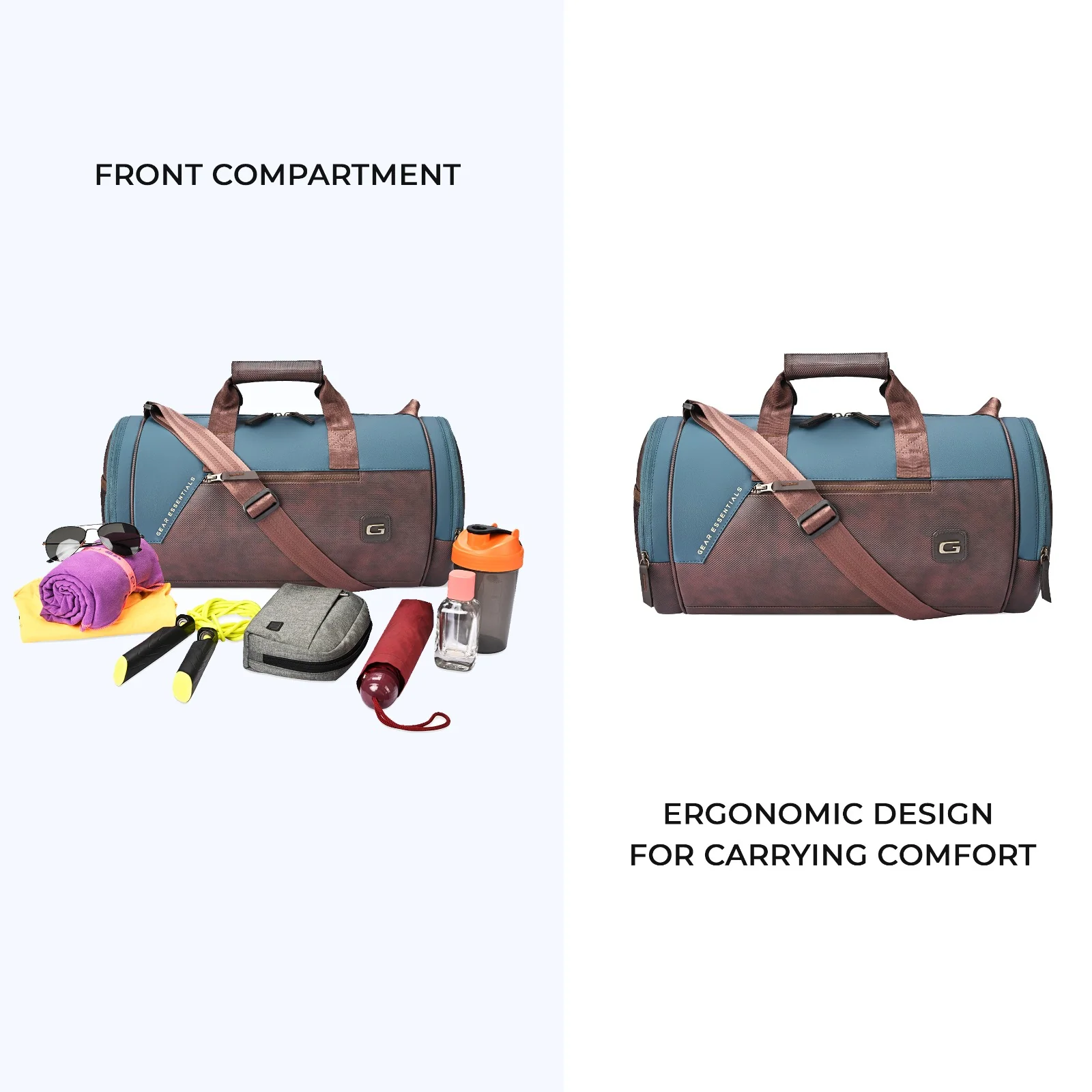Cross Training Faux Leather Duffel (Teal Brown) - Image 6