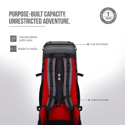 EXPLORE RUCKSACK 75L (GREY-RED) - Image 7