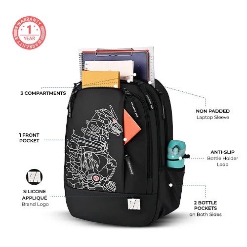 Fiction 1 Backpack 19 Inch (Black-Red) - Image 3