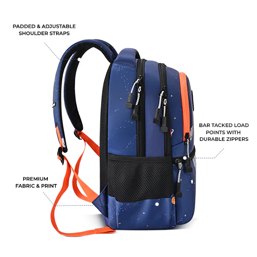 Floating Astronaut Backpack 15 Inch (Navy-Orange) - Image 3