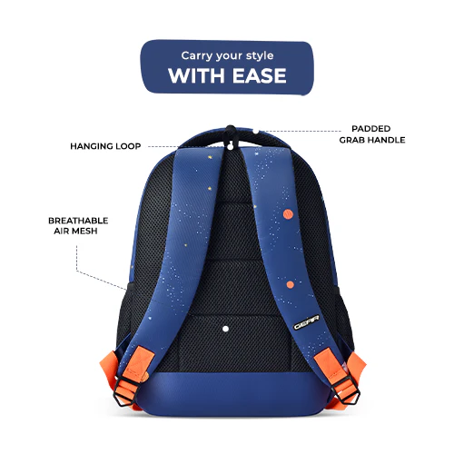Floating Astronaut Backpack 15 Inch (Navy-Orange) - Image 7