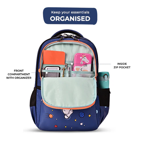 Floating Astronaut Backpack 17 Inch (Navy-Orange) - Image 5