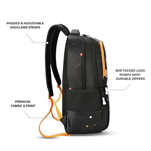 Floating Astronaut Backpack 19 Inch (Black-Yellow) - Image 3
