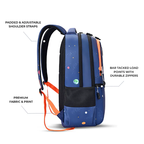 Floating Astronaut Backpack 19 Inch (Navy-Orange) - Image 6