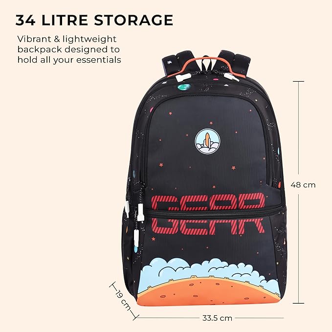 Galaxy Backpack 19″ Boys (Black Blue) - Image 3