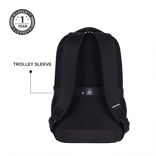 Gear Aspire 3 19"/35L Faux Leather Large Water Resistant Laptop Backpack | Casual Backpack | Daypack | Travel Backpack | College Bag For Men/Women(Black-Grey) - Image 7