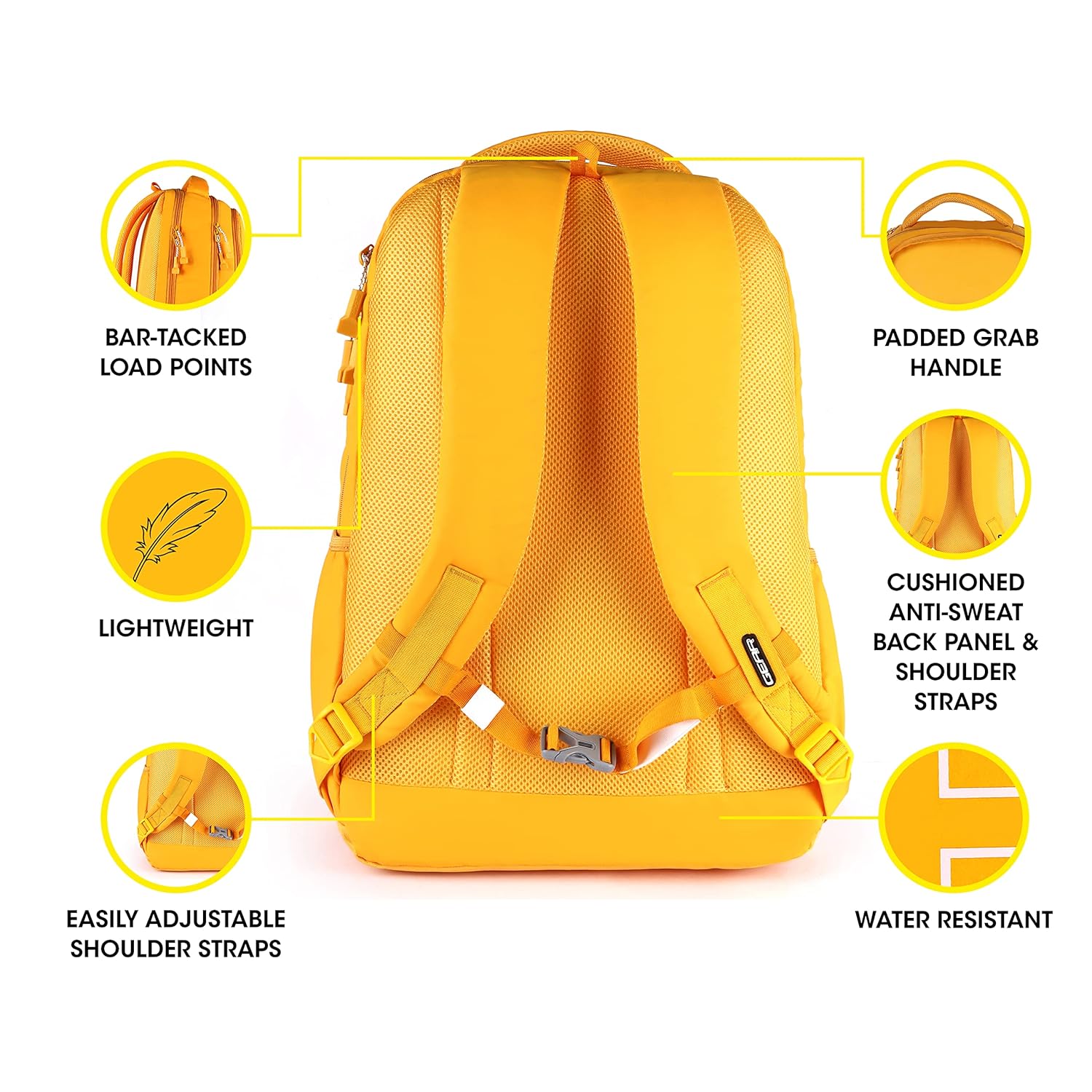 Gear Arise 40L School/College Backpack (Yellow) - Image 8