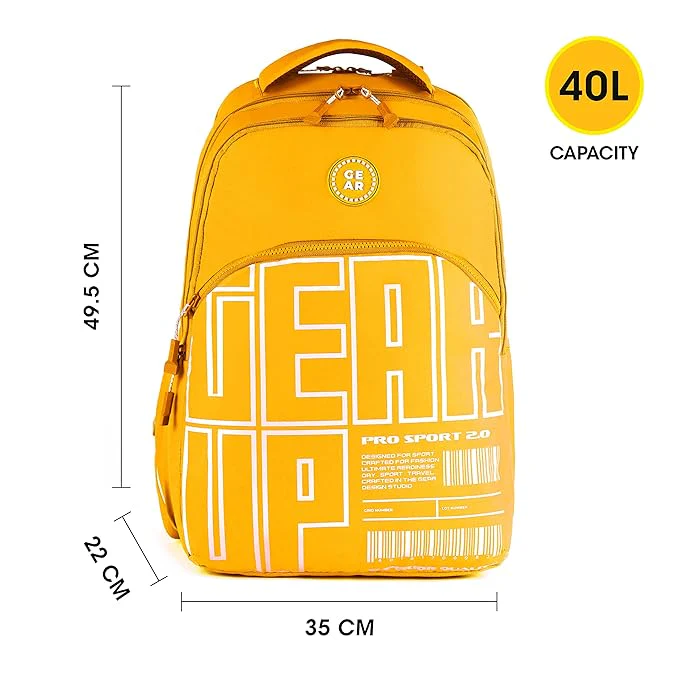 Gear Arise 40L School/College Backpack (Yellow) - Image 9