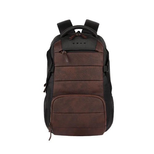 Gear Aspire 4 18"/31L Large Faux Leather Water Resistant Laptop backpack/Laptop backpack/Casual Backpack/Daypack/Travel Backpack/College Bag For Men/Women(Brown-Black)
