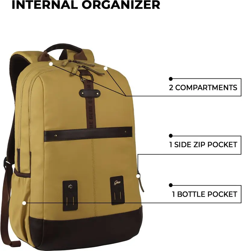 Gear Classic Anti Theft Faux Leather 31L (Yellow-Brown) - Image 7