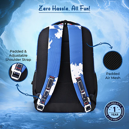 Gear Lost In Space 19"/37L Large Water Resistant School Bag | Casual Backpack | Daypack | Travel Backpack | Kids Bag for Boys/Girls (Blue - Red) - Image 5