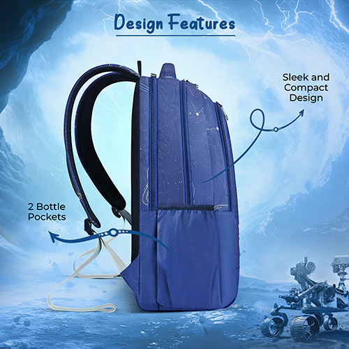 Gear Lost In Space 17"/30L Large Water Resistant School Bag | Casual Backpack | Daypack | Travel Backpack | Kids Bag for Boys/Girls (Navy - Mint) - Image 9