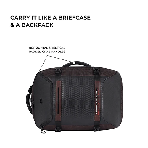 Gear Turbo 4 19"/40L Anti Theft Large Water Resistant Laptop Backpack with Raincover/Casual Backpack/Daypack/Travel Backpack/College Bag For Men/Women(Brown-Black) - Image 9