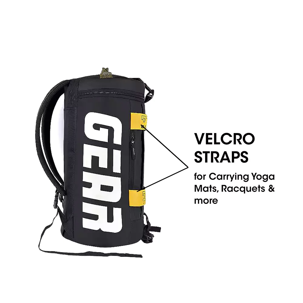 Gear Statement Maxis 34L Large Hybrid Convertible Duffle Backpack Black Yellow - Image 5