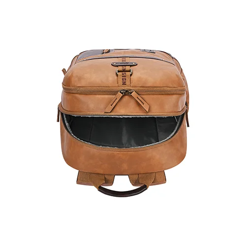 Gear Classic 6 18"/31L Antitheft Large Faux Leather Water Resistant Laptop backpack/Laptop backpack/Casual Backpack/Daypack/Travel Backpack/College Bag For Men/Women(Tan-Brown) - Image 4