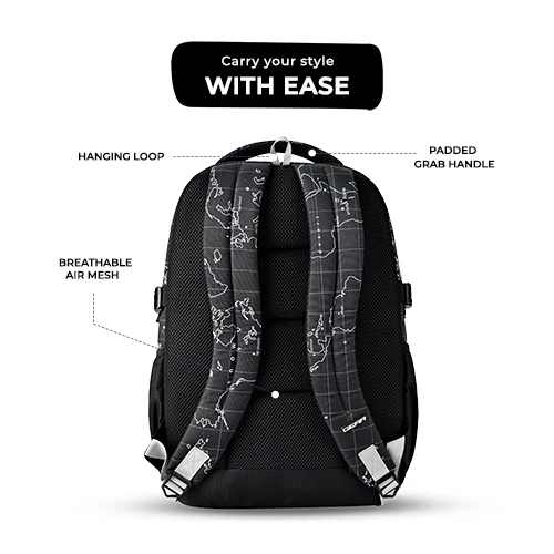 Globe Trotter Backpack 19 Inch (Black-Grey) - Image 6