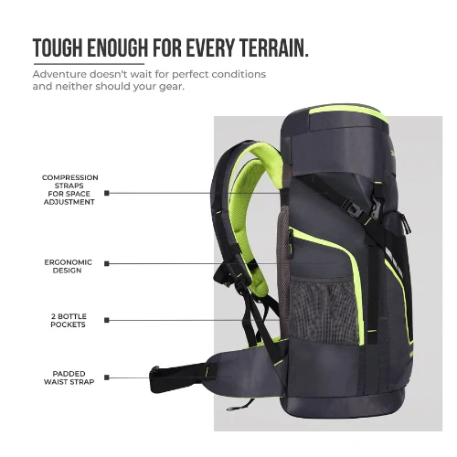 INSPIRED RUCKSACK 55L (GREY FL. GREEN) - Image 5