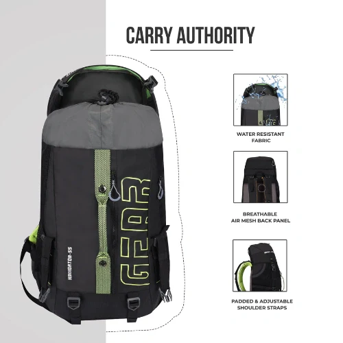 NAVIGATOR RUCKSACK 55L (BLACK - GREEN) - Image 6