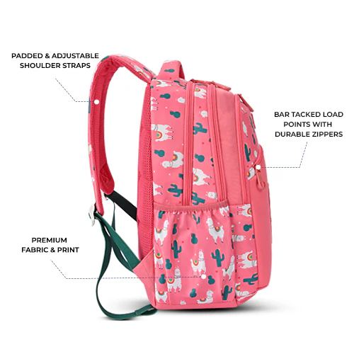 Llama Backpack 17 Inch (Pink-Green) - Image 3