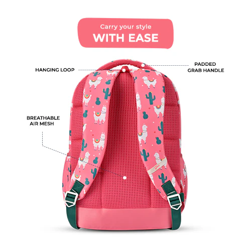 Llama Backpack 17 Inch (Pink-Green) - Image 7