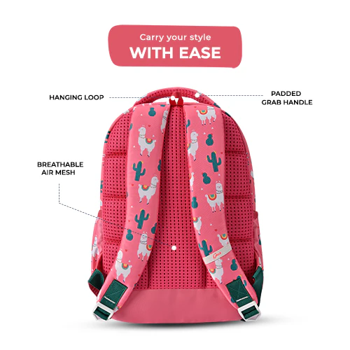 Llama Backpack 15 Inch (Pink-Green) - Image 6