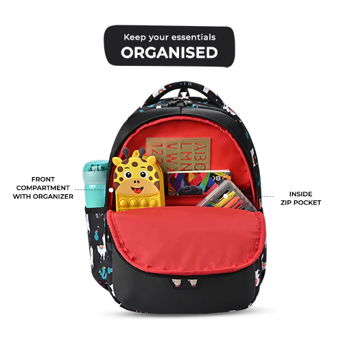 Llama Backpack 15 Inch (Black-Pink) - Image 3