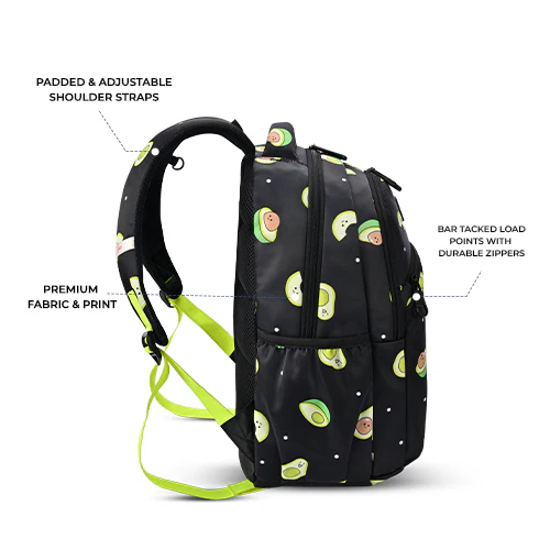 Avocado Backpack 15 Inch (Black-Green) - Image 7