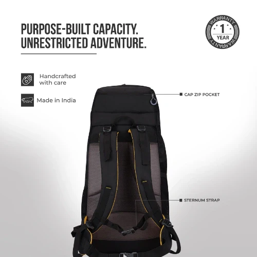 NAVIGATOR RUCKSACK 55L (BLACK- YELLOW) - Image 7
