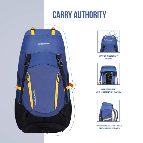 OVERLAND RUCKSACK 55L (BLUE YELLOW) - Image 5