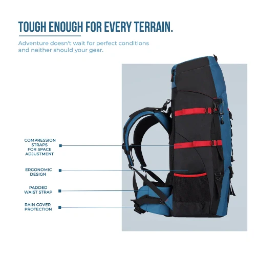 PIONEER TRAVEL RUCKSACK 75L (BLUE-BLACK) - Image 6