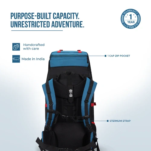 PIONEER TRAVEL RUCKSACK 75L (BLUE-BLACK) - Image 7