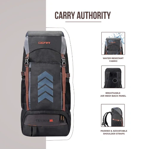 TRIUMPH RUCKSACK 50L - (GREY-BLACK) - Image 5