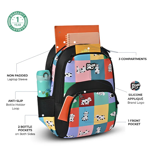 Puffy Backpack 17 Inch (Black-Green) - Image 4