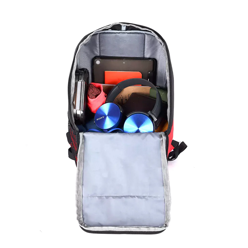 Suprior XL 17L Backpack with Shoe Pocket (Black-Red) - Image 9