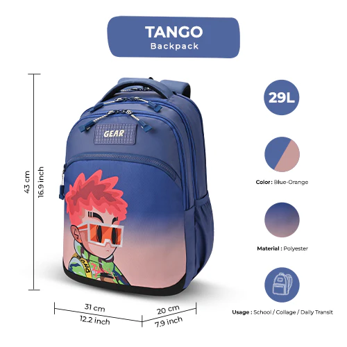 Tango Backpack 17 Inch (Blue-Orange) - Image 3