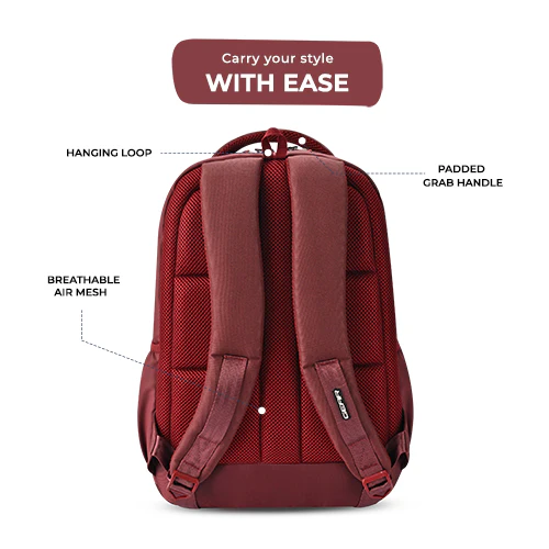 Tango Backpack 17 Inch (Maroon-Orange) - Image 6