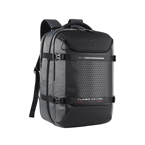 Gear Turbo 4 19"/40L Anti Theft Large Water Resistant Laptop Backpack with Raincover/Casual Backpack/Daypack/Travel Backpack/College Bag For Men/Women(Grey-Black) - Image 2