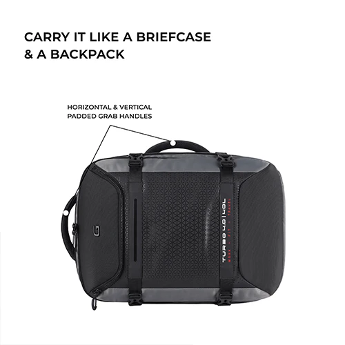Gear Turbo 4 19"/40L Anti Theft Large Water Resistant Laptop Backpack with Raincover/Casual Backpack/Daypack/Travel Backpack/College Bag For Men/Women(Grey-Black) - Image 6