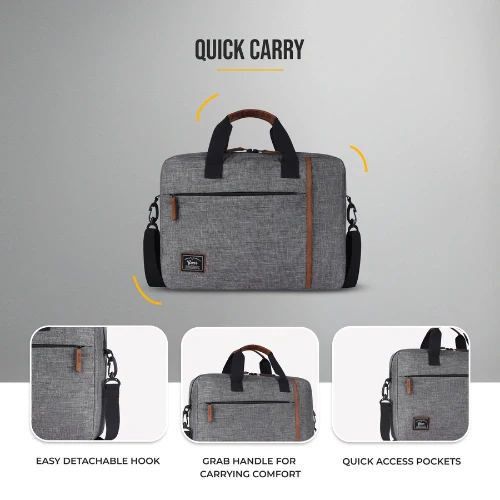 Sleek laptop briefcase 10L (Light - Grey) - Image 4