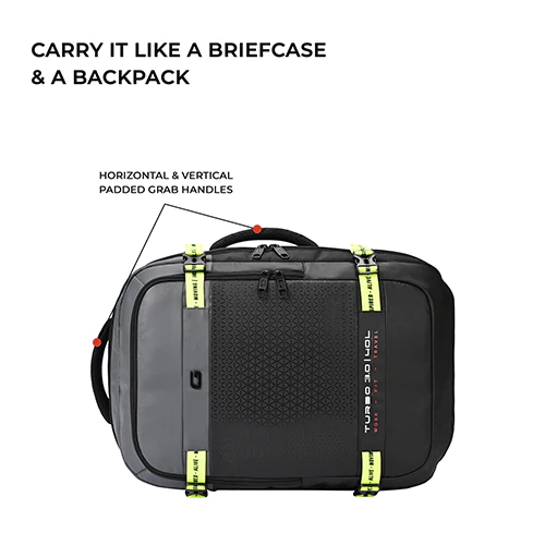 Turbo 3 anti theft faux leather with raincover 19"/40L (Black-Grey) - Image 5