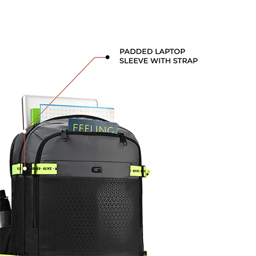 Turbo 3 anti theft faux leather with raincover 19"/40L (Black-Grey) - Image 8