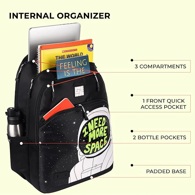 Space Pod Backpack 19″ Boys (Black) - Image 4
